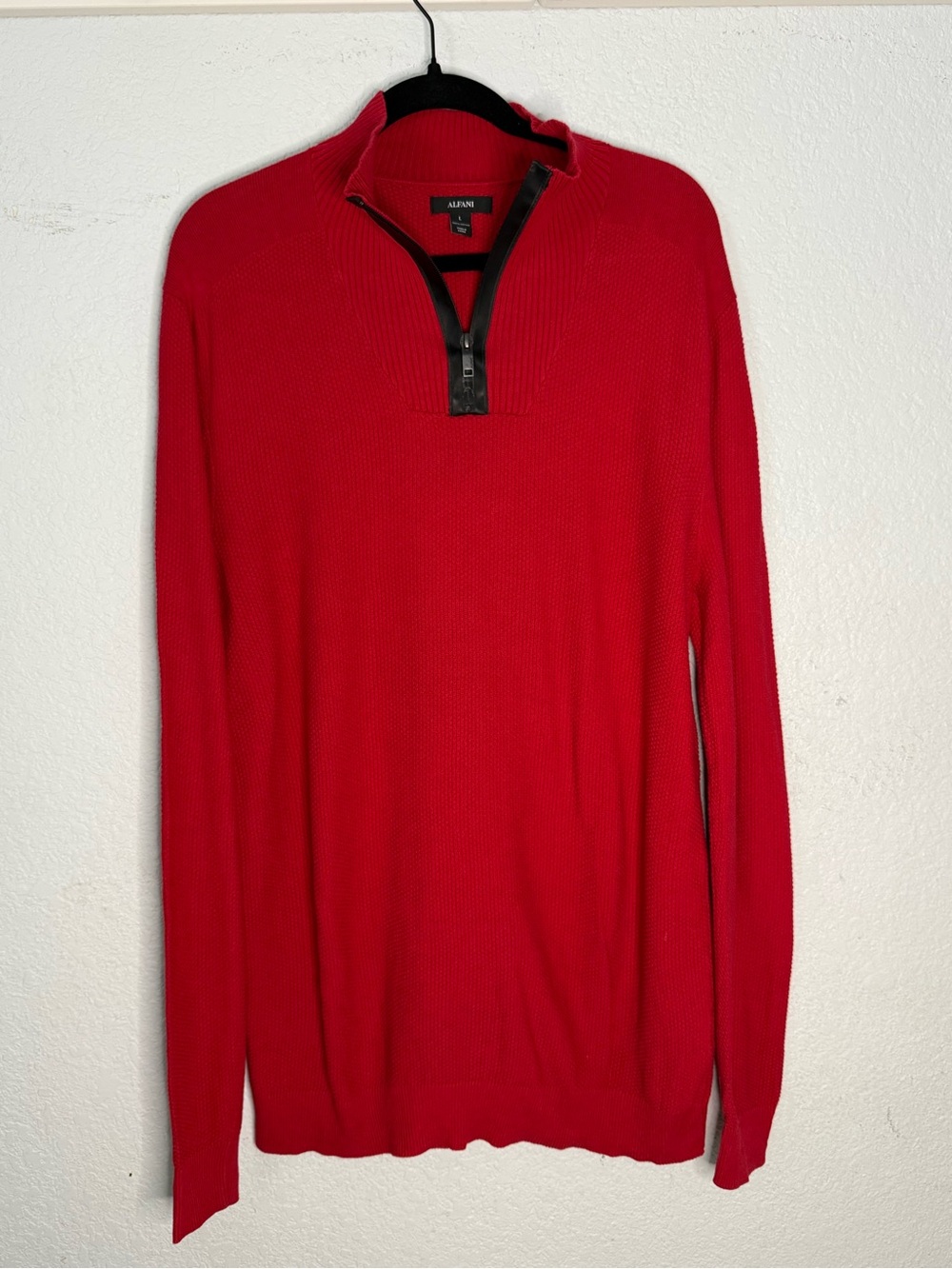Alfani Men’s Bright Red Zip-Neck Sweater
